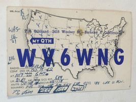 Vintage CB Ham radio Card WV6WNG Berkeley California - $4.94