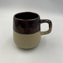 Coffee Mug Round Dark Brown &amp; Cream Cup - $11.69