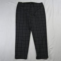 LOFT 6 Gray Black Check Plaid Marisa Cuffed Straight Stretch Dress Pants - $14.99