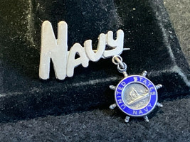 Vtg Sterling Silver .925 United States Navy USN Pin Brooch Jewelry 4.09 ... - £23.93 GBP