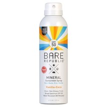 Bare Republic Mineral SPF 50 Sunscreen Body Spray, Vanilla Coco, 6 fl oz.. - £25.31 GBP