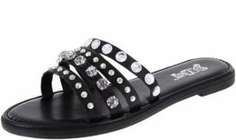 Womens Sandals Brash Studded Flats Black Sampson Casual Shoes-size 6 - £13.45 GBP