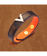 Chic Striped Leather Bracelet - £7.78 GBP