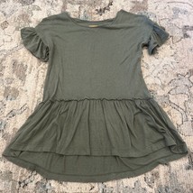 Harper Canyon Girls Size M Green Short Ruffle Sleeve Top - £10.69 GBP