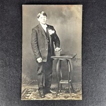 Antique WW1-ERA Real Photo Post Card Of Boy In Suit Rppc Postcard - Unposted! - £4.81 GBP