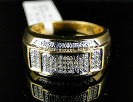1.10 Ct Round Cut Lab Created Diamond Pinky Ring Mens 14K Yellow Gold Finish - £134.47 GBP