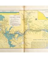 Panama Canal Map Lithograph 1909 Hammond Transportation Final Plans LGADMap - $57.14 CAD
