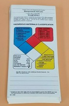LOT OF 57 NEW HAZARDOUS MATERIAL CLASSIFICATION TAGS DC-1040, 3&#39;&#39;X7&#39;&#39; - $52.95
