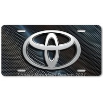 Toyota New Logo Inspired Art on Carbon FLAT Aluminum Novelty License Tag Plate - £14.38 GBP