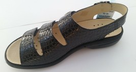 New Women&#39;s Volkswalkers #4969 black croco leather 3 strap sandal Made i... - £117.95 GBP