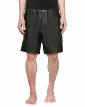 Pants Sports Lambskin Gym Soft  Pocket Leather Black Lace Up Short  Boxe... - £77.90 GBP+