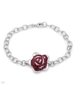 $149 DESIGNER ROSE SCULPTED PURPLE CRYSTALS .925 STERLING BRACELET**60% ... - $38.28 CAD