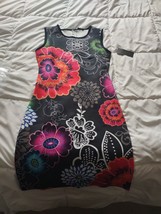 Cocoom Size Medium Women&#39;s Floral Dress Black/Multi-Color-Brand New-SHIP... - £47.21 GBP