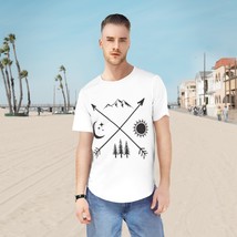 Men&#39;s Jersey Curved Hem Tee - Soft, Durable, and Vividly Printed - £27.53 GBP+