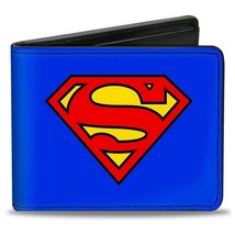 Superman Symbol on Blue Vegan Leather Bi-Fold Wallet Blue - £19.43 GBP