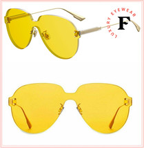 CHRISTIAN DIOR DiorColorQuake2 Yellow Oversized Aviator Sunglasses ColorQuake 2 - £154.55 GBP