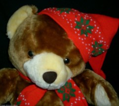 20" Vintage 1986 Commonwealth Christmas Teddy Bear Stuffed Animal Plush Toy Gift - $46.55