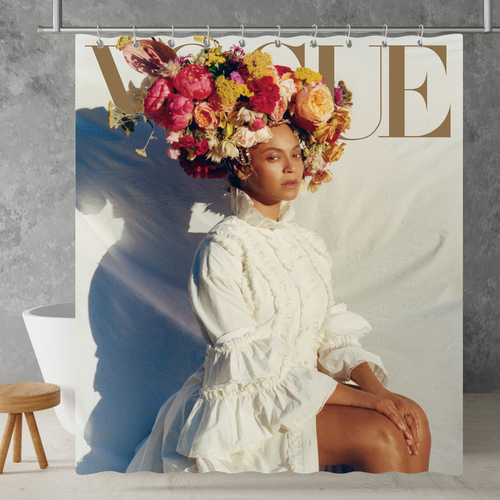 New!!! Vogue Cover Custom Waterproof Polyester Shower Curtain 4 Size Item image 12