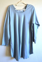 Simple Pleasures Cotton Long Sleeve Short Gown - Large - Celebration Blue - $82.00