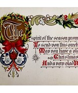 Seasonal Spirit Greeting Victorian Postcard Christmas 1900s Embossed PCB... - $363.77 MXN