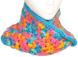 Bright-colored crocheted neck/head warmer - £11.97 GBP
