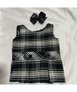 Plaid School Uniform Jumper Dress With Hair Bow for 18&quot; Doll Clothing - $16.24 CAD