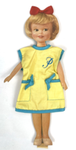 Vintage 1960s Penny Brite Doll Beauty Parlor Smock #350 Yellow Monogram Apron - £26.78 GBP