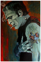 Broken Hearted Mike Bell Fine Art Print - Tattoo Custom Lithograph Frankenstein - £18.44 GBP+