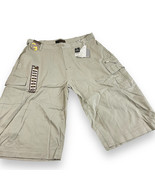 Mens 40&quot; Geo Graphic Regular Fit Cargo Shorts Y2K Flat Front NEW - €15,49 EUR
