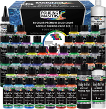 Pouring Masters 48-Color Ready to Pour Acrylic Pouring Paint Set with Silicone O - $44.71