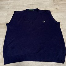 Fred Perry Women’s Vintage Blue Sweater Vest Size L Made In England Punk Oi!  - $49.49