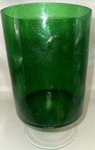 Vase Green Glass w/ Clear Base Possibly by Erickson/ Viking - $20.00