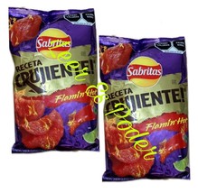 2X SABRITAS RECETA CRUJIENTES FLAMING HOT PAPITAS - 2 BOLSAS GRANDES 160... - £13.06 GBP