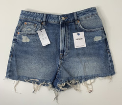 New look Denim women’s size 8 anniston highrise NWT Cut Off Blue Jean Shorts D1 - £11.84 GBP