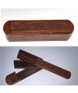 Handcrafted Wooden Trinket Jewelry Secret Box Sliding Lid Carved Ornate - $34.00