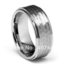 Anniversary Ring Hot Sales 8mm Hammered Hit Tungsten Carbide Ring New Men's Wedd - £36.86 GBP