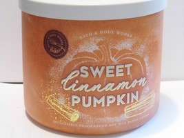 Sweet Cinnamon Pumpkin Bath &amp; Body Works 3 Wick Candle 14.5OZ Brand New - £19.12 GBP