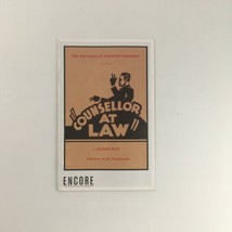 2004 The Peccadillo Theater Company &#39;Counsellor-at-Law&#39; Play by Elmer Rice - £14.84 GBP