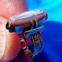 Antique Art Deco 14k Rose Gold Ring Victorian Intaglio Carved Carnelion ... - $35,327.39 MXN