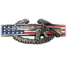U.S. Army Combat Infantryman Belt Buckle Enamel Red, White &amp; Blue Americ... - £15.38 GBP