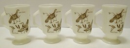 FIRE KING Anchor Hocking set of 4 Game Birds Coffee Mugs Ducks Quail Pheasant - £63.76 GBP