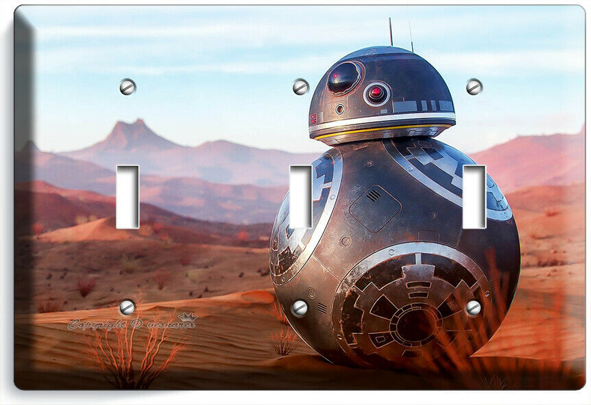 STAR WARS BB-8 DRON ROBOT BAD GUY 3 GANG LIGHT SWITCH PLATES FAN GIFT ROOM DECOR