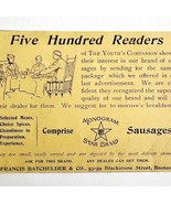 Monogram Star Brand Sausages 1894 Advertisement Victorian Batchelder ADBN1h - $367.96 MXN
