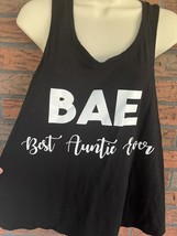 Black BAE T-Shirt Medium Sleeveless Tank Top Best Auntie Ever 100% Cotto... - £5.30 GBP