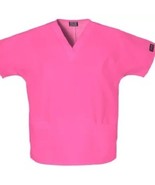 Cherokee Workwear Unisex V-Neck Pocket Scrub Top Pink Lrg - $149.45 MXN