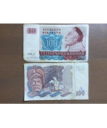 Billete de 100 coronas de Suecia raro antiguo coleccionable 1985 - $34.69 CAD