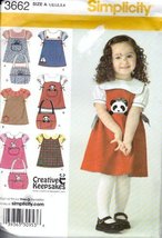 Simplicity Toddlers Jumper, Blouse and Tote Bag Sewing Pattern # 3662 - £5.58 GBP