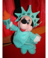 NEW DISNEY STORE STATUE OF LIBERTY MINNIE MOUSE MINI BEAN BAG BEANIE BAB... - $125.80 MXN