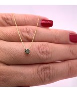 Round Natural Greenish Yellow Diamond Pendant Necklace 14K Yellow Gold 0... - $686.73 CAD