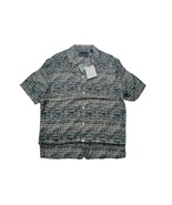 AllSaints Mens M Relaxed Fit Green/ Black Liszt Button Front Hawaiian Ca... - $1,473.35 MXN